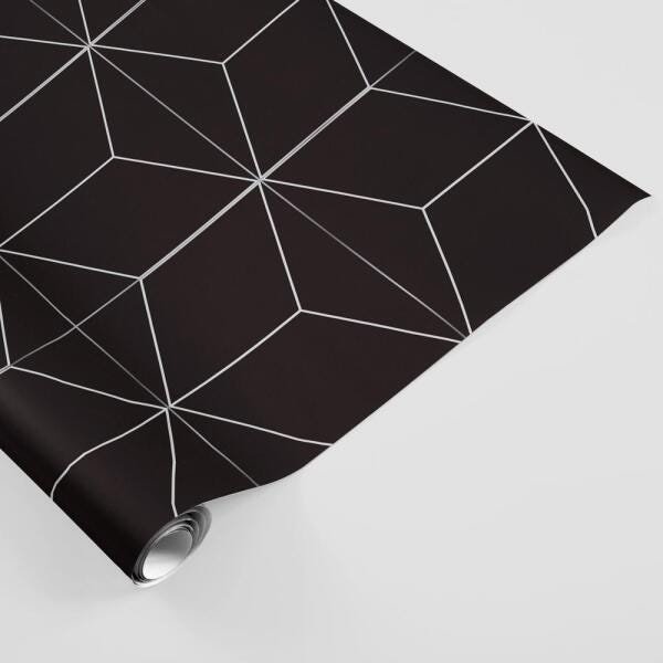 Adesivo de Azulejo Isometric Cube Outline Black - 60x45 cm - 4