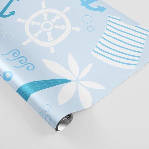 Papel de Parede Adesivo Infantil Navy- 45x300 cm - 2
