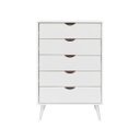 Ver imagem 1 de Cômoda 5 Gavetas com Pés Palito Astor Branco - Iaza Moveis
