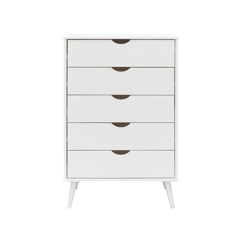 Cômoda 5 Gavetas com Pés Palito Astor Branco - Iaza Moveis