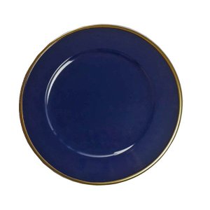 Souplat De Resina Azul Marinho com Borda De Ouro - Btc Decorações