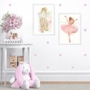 Ver imagem 1 de Kit 2 Quadros Quarto de Menina Tema Bailarina 45x34cm - com Vidro:madeira Preta