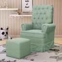 Ver imagem 2 de Kit 02 Poltronas de Amamentação e Descanso Com Balanço Laís G05 Veludo Verde - Mpozenato