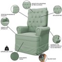Ver imagem 3 de Kit 02 Poltronas de Amamentação e Descanso Com Balanço Laís G05 Veludo Verde - Mpozenato