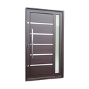 Ver imagem 1 de Porta Pivot.Alumínio Lamb.Miraggio c/Pux.e.Elite Marrom Corten 216x150 Brimak