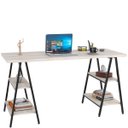 Ver imagem 1 de Mesa para Escritório Estilo Industrial Cavalete Form 150cm Snow - Lyam Decor
