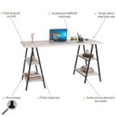 Ver imagem 3 de Mesa para Escritório Estilo Industrial Cavalete Form 150cm Snow - Lyam Decor
