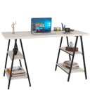 Ver imagem 1 de Mesa para Escritório Estilo Industrial Cavalete Form 135cm Snow - Lyam Decor