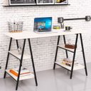 Ver imagem 2 de Mesa para Escritório Estilo Industrial Cavalete Form 135cm Snow - Lyam Decor