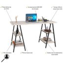 Ver imagem 3 de Mesa para Escritório Estilo Industrial Cavalete Form 135cm Snow - Lyam Decor