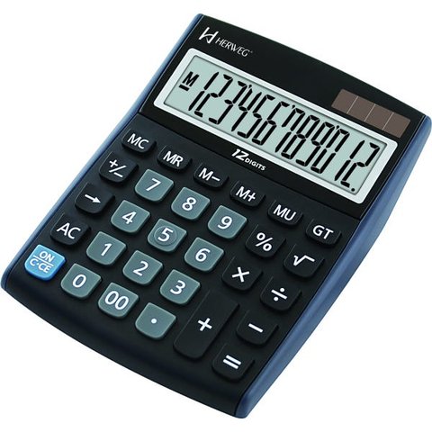 Calculadora de Mesa Digital Preta 12 Dígitos Herweg 8507-034