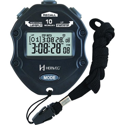 Cronômetro de Mão Digital Grande Preto Herweg 8911-034 Preto