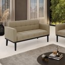Ver imagem 2 de Sofá Namoradeira 2 Lugares Base de Madeira Preto Elisa Suede D03 - D’Rossi