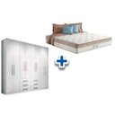 Ver imagem 1 de Cama Box Casal + Colchão King Best + Guarda Roupa Master 8.6 Branco