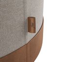 Ver imagem 4 de Puf Puff Banqueta Redondo Linho com Detalhes em Couro Marrom