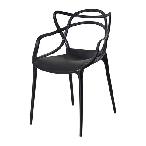 Cadeira Allegra Preta Polipropileno; Design Moderno para Sala de Jantar e Varanda