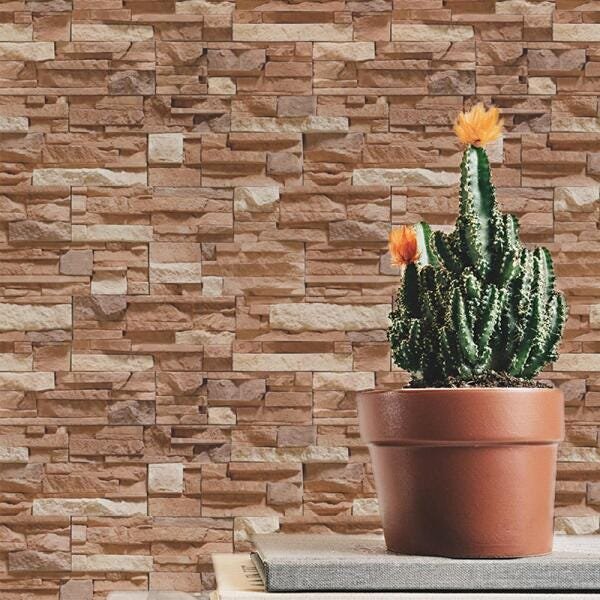 Papel de Parede Adesivo Pedras Rústicas - 45x250 cm - 1