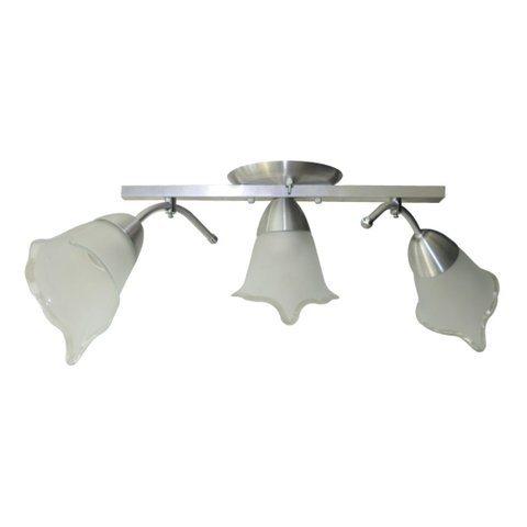 Lustre De Braço Para Sala ou Quarto - 03 Tulipas De Vidro Modelo Flor