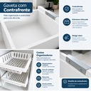 Ver imagem 7 de Fruteira de Cozinha Vitória 2 Cestos Porta Gaveta Multiuso:Branco