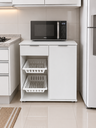 Ver imagem 4 de Fruteira de Cozinha Vitória 2 Cestos Porta Gaveta Multiuso:Branco