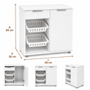 Ver imagem 3 de Fruteira de Cozinha Vitória 2 Cestos Porta Gaveta Multiuso:Branco