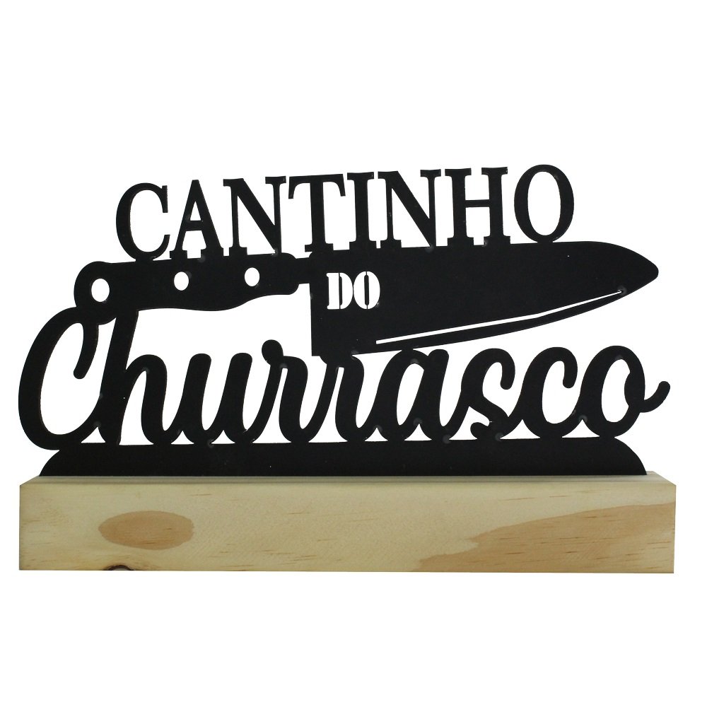 Totem Decorativo Cantinho do Churrasco Faca