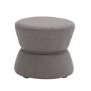 Ver imagem 1 de Puff Decorativo Redondo Aston 45cm Cinto em Aço Titânio Linho Cinza - Nexta