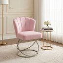 Ver imagem 3 de Poltrona Decorativa Estofada Base Aramado Aço Reforçada Industrial Champagne e Cor Rosê