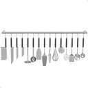 Ver imagem 4 de Porta Utensílios e Talheres 80cm com 15 Ganchos Cromado Fs