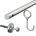 Ver imagem 3 de Porta Utensílios e Talheres 80cm com 15 Ganchos Cromado Fs