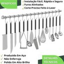Ver imagem 5 de Porta Utensílios e Talheres 80cm com 15 Ganchos Cromado Fs