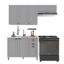 Ver imagem 2 de Armário Cozinha Modulada Compacta Americana 100% MDF 200cm Provence Multimóveis Crink-CPT008 Cinza