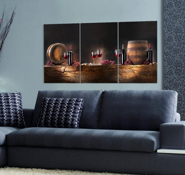 Quadro Decorativo 122x60 Sala Cozinha Vinho Wine Gourmet - 3