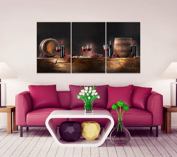 Quadro Decorativo 122x60 Sala Cozinha Vinho Wine Gourmet - 2