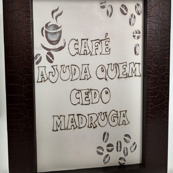 Quadro decorativo em madeira 23x23 linha Café - 2