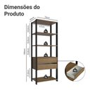Ver imagem 3 de Guarda-roupa Closet Modulado Valencia 2 Gavetas 4 Prateleiras 70cm Rustic/preto Madesa Xa Rustic/