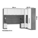 Ver imagem 2 de Quarto Casal Modulado Irlanda 7 Peças (3 Armários + 1 Ponte Aérea + 3 Complementos) Qcm159
