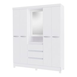 Roupeiro Belluno Madeira 5Pt 3Gv C/Esp Branco San Marino - 1