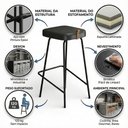 Ver imagem 3 de Banqueta Alta Cozinha e Área Gourmet Vik Estofada Couríssimo Preto - Desk Design