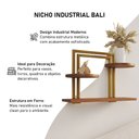 Ver imagem 4 de Nicho Organizador Bali com Visual Industrial para Decoração da Casa - Ferro Dourado Tampo Amêndoa