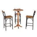 Ver imagem 2 de Conjunto Bistrô Industrial Mesa Madeira com 3 Banquetas Alta Paris - Castanha