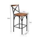 Ver imagem 6 de Conjunto Bistrô Industrial Mesa Madeira com 3 Banquetas Alta Paris - Castanha