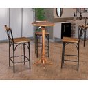Ver imagem 1 de Conjunto Bistrô Industrial Mesa Madeira com 3 Banquetas Alta Paris - Castanha