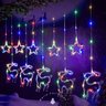 Pisca Pisca Natal 3 Metros Cascata Led Natalino Estrela Rena 8 Modos Controle Fio de Fada Iluminaçao - 2