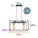 Ver imagem 2 de Pendente Quadra Preto Bivolt Quality para 2 Lâmpadas E27 Qpd1359 St1548