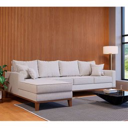 Sofá 4 Lugares Beny com Chaise Esquerdo - Linho Bege - 4