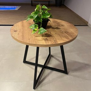 Mesa Estilo Industrial Redonda 90cm