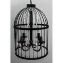 Ver imagem 1 de Pendente de Ferro com Cristais Linda Gaiola para Iluminação de Varanda Colonial - Preto