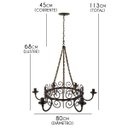 Ver imagem 2 de Lustre de Ferro Retrô Para Iluminação de Ambiente Rústico e Vintage