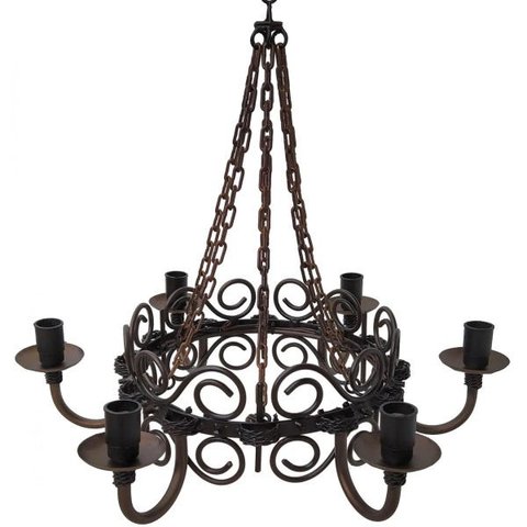 Lustre Medieval de Ferro para Ambiente Interno e Espaço Rústico